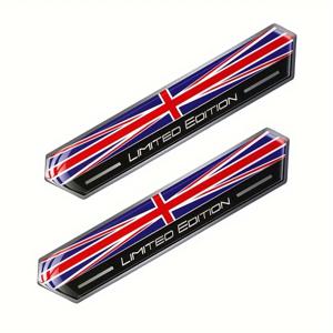 2pcs 유니온 잭 한정판 영국 GB 플래그 자동차 스티커 엠블럼 영국 영국 데칼 트럭 트럭 자동차 오토바이