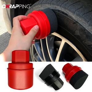 자동차 휠 연마 왁싱 타이어 클린 컨투어 드레싱 애플리케이터 패드 자동차 액세서리 용 커버가있는 곡선 타이어 스폰지 브러시