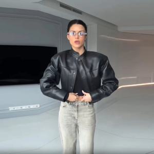 슬림핏 인조가죽 자켓 여성 클래식 모토 바이커 PU 슬림핏 지퍼 자켓 봄 가을 베이직 항공 점퍼 스트릿 아우터웨어