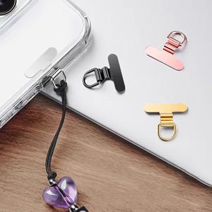 1/2PCS 미니 휴대 전화 매는 밧줄 패치 패드 스테인레스 스틸 사일런트 홀 클립 초박형 금속 백 패치 견고한 연결 조각