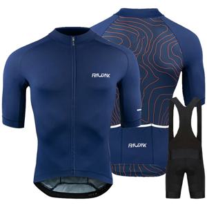 Raudax 여름 청소년 짧은 소매 사이클링 저지 세트 통기성 MTB 자전거 사이클링 의류 Maillot Ropa Ciclismo 유니폼 키트