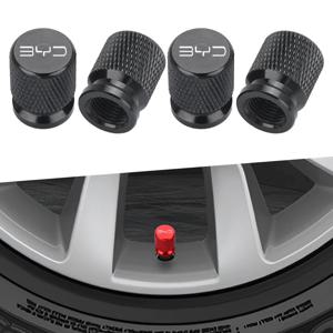 4개 자동차 휠 타이어 밸브 캡 타이어 스템 커버 에어더스트 방수 (BYD 샤크 6, Qin Plus, DMI, Atto 3, Han EV, Dolphin, Yuan Plus 용)