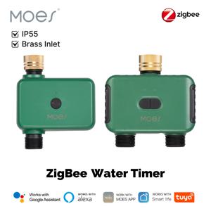 MOES Tuya ZigBee 1-2Way 워터 타이머 정원 스프링클러 필터 황동 입구 Alexa Google 홈을 통한 프로그래밍 가능한 자동 관개