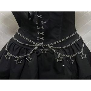펑크 고스 스팀 다섯개 별 허리 체인, JK 액세서리 스커트 체인, 하위 문화 허리 벨트, Y2K