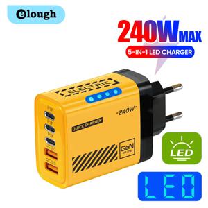 240W 5포트 2USB 3타입 C 고속 충전 LED 모바일 폰 충전기 샤오미 화웨이 아이폰 삼성 USB C 충전 어댑터