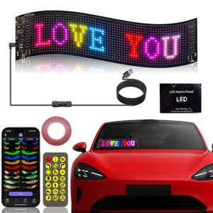 차량용 LED 간판 프로그래밍 가능 플렉시블 스크롤 광고 LED 디지털 간판 맞춤 스티커 전자 메시지 보드 디스플레이 화면