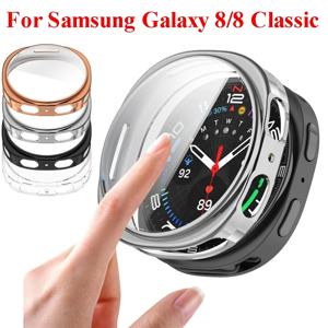 삼성 갤럭시 워치 8 40mm 44mm용 풀 커버 보호 케이스, 삼성 갤럭시 8 클래식 46mm용 소프트 TPU 투명 보호대