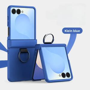 삼성 갤럭시 Z 플립 7 FE 6 5 4 3 Z플립7용 링 힌지 보호 커버가 있는 스킨 필 하드 폰 케이스