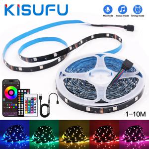USB 전원 RGB LED 스트립 5050 DC5V 30LED/M 블루투스 앱 24/44키 리모컨 LED 리본 테이프 자동차 TV 방 백라이트 1-10M