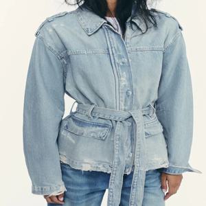 달콤하고 세련된 벨트 데님 재킷 가을 신상 여성 의류 에스닉 무대 의상 2025