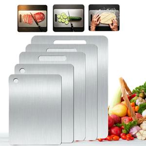 양면 304 스테인리스 스틸 도마 미끄럼 방지 도마 식품 등급 두꺼운 도마 고기 과일용 도마