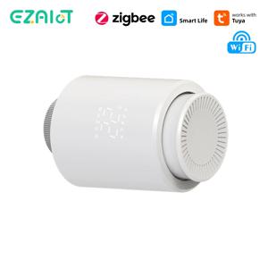 EZAIOT Smart Tuya Wifi/ZigBee3.0 라디에이터 액추에이터 TRV 프로그래밍 가능한 온도 조절기 App 원격 온도 컨트롤러 Alexa Google