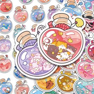 50개 만화 병 모양 스티커 데칼 노트북 스크랩북 스케이트보드 헬멧 여행가방 DIY 그래피티 감성 스티커