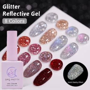 반짝이는 실버 반사 네일 젤 폴리쉬 15ml, 반영구적, 담그면 제거 가능, 반짝이는 효과를 위한 젤 네일 아트 케어