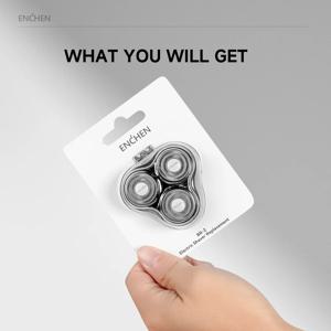 ENCHEN 블랙스톤-C 교체용 면도기 헤드 BR-2 블랙 1개 3D 플로트 트리플 블레이드 전기 면도기 커터 헤드 100% 정품