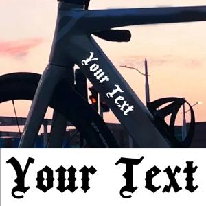 1개 맞춤형 텍스트 높이3.5CM 개인화 자전거 스티커 DIY 로드 바이크 탑 튜브 프레임 핸들바 헬멧용 자가 접착