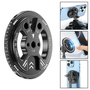 마그네틱 어댑터 링 1/4인치 콜드 슈 위치 지정 핀 컨버터, 강력한 자석 마운트, 맥세이프 폰, 카메라, 삼각대 액세서리용