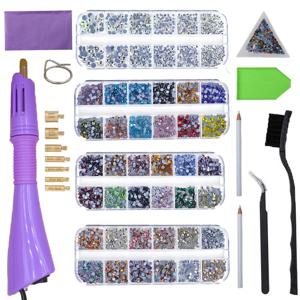 핫픽스 애플리케이터 DIY 핫 픽스 라인 석 애플리케이터 완드 도구 키트 2 박스 Strass AAAAA 투명 유리 크리스탈 핫 픽스 라인 석