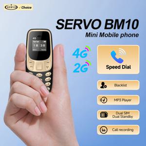 SERVO BM10 미니 휴대폰 2G GSM/4G LTE 속도 다이얼 통화 녹음 MP3 플레이어 블랙리스트 듀얼 SIM 대기 최소형 휴대폰