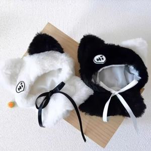 귀여운 인형 망토 10/15/20cm 면 인형 옷 모조 토끼 머리 망토 Doupeng 인형 장식에 적합