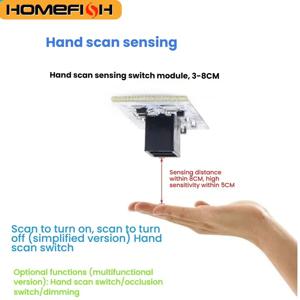 홈피쉬 핸드 웨이브 센서 스위치 컨트롤 모듈 LED 조명 (캐비닛, 옷장, 신발장용) 5V-12V-24V 호환 실내용