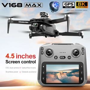 V168 MAX GPS 드론 전문가용 8K 카메라 항공 FPV 브러시리스 장애물 회피 대형 스크린 리모컨 접이식 드론
