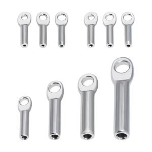 10PCS 304 스테인레스 스틸 와이어 로프 클램프, 1.5-6mm 압착 단자 로프 클램프, 아이 타입 연결 클램프