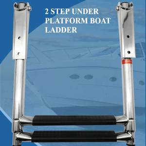 보트 플랫폼 보트 사다리 스테인리스 스틸 보드 램프 소형 2단 텔레스코픽 사다리 연장 고선박 액세서리