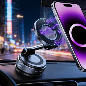 강력한 자석식 차량용 폴더블 360도 회전 핸드폰 거치대 °   조절 가능한 진공 흡착 마운트, 자동차, 책상, 욕실용 범용