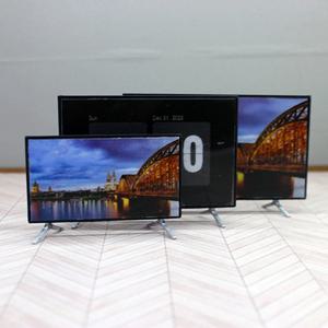1pcs 1:12 인형 집 TV 시뮬레이션 텔레비전 미니 TV 스탠드 기본 모델 소형 가구 인형 집 거실 장식