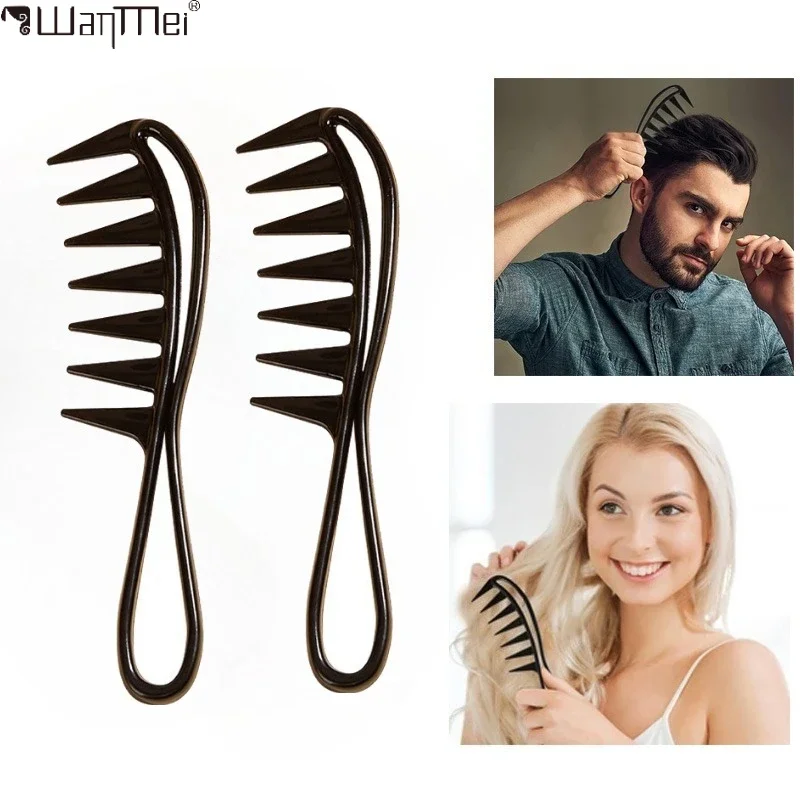 넓은 빗살이 있는 헤어 빗 1개, 머리카락 정리용 빗, 건조 및 젖은 머리에 적합, 브러시, 이발소 스타일링 도구