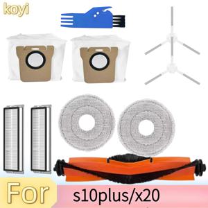샤오미 s10plus / X20 / 로봇 진공청소기용 액세서리 키트, 메인 브러시, 필터, 사이드 브러시, 걸레 패드, 먼지 봉투