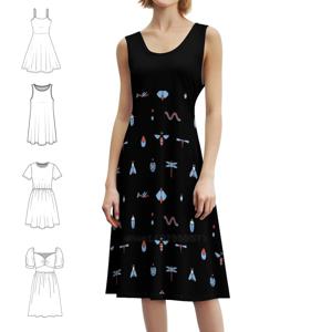 곤충학 곤충 연구 여성용 프레피 스타일 미니 드레스 A라인 루즈핏 캐주얼 데이 드레스 곤충학 곤충 연구