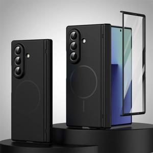 삼성 갤럭시 Z 폴드 7 6 5 4 3 5G용 힌지 보호 마그네틱 폰 케이스 (마그세이프 폴드7 폴드6 호환) 스크린 보호 커버 포함