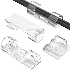 강력한 자체 접착 케이블 관리 기능이 있는 20/40개 케이블 클립 TV PC 와이어 홀더 끈적끈적한 정리 및 정리 도구 코드 및 전선