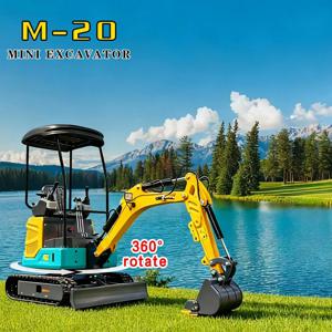 핫세일 2톤 미니 굴삭기 공장 직판 마이크로 굴착기 대량 할인 무료 배송 가정용 저연료 소비 소형 굴삭기