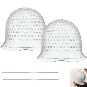 살롱 헤어 컬러링 캡 재사용 가능한 실리콘 하이라이트 캡 후크 포함 헤어 염색 스타일링 캡 구멍 있는 헤어 염색 모자