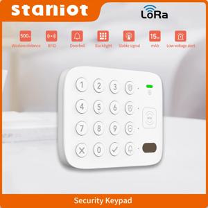 Staniot LoRa 버전 무선 터치 키패드 500m 전송 거리는 Secpanel 7 Pro 알람 패널 지원 RFID 태그와 함께 작동합니다.
