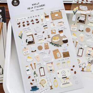 한국어 수입 원본 Suatelier 나는 커피 스티커를 좋아합니다 스크랩북 장식 문구 DIY 스티커 학교 사무실 공급
