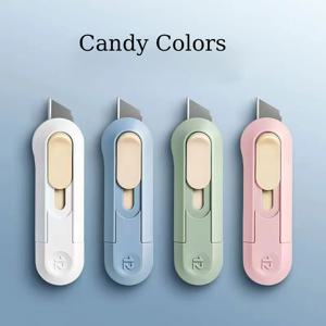휴대용 미니 종이 커터 고품질 아트워크 나이프 자동 리바운드 박스 오프너 포켓 커터 사무실 및 학교 가정용 문구류