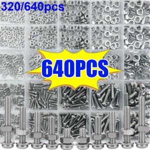 소형 및 중형 수리 작업을 위한 M2-M5 사이즈의 잠금 너트와 볼트, 평와셔와 스프링 와셔의 조합 세트