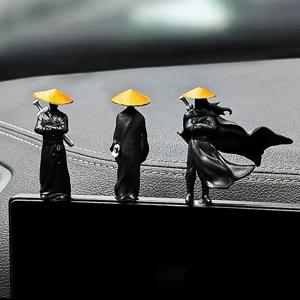 레진 미니 피규어 장식용 50mm 고대 중일 사무라이 전사 사무실 칸막이 가정용 데스크탑 자동차 인테리어 모델 선물