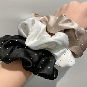 1/3 Pcs 여자를위한 패션 크리스탈 도트 Scrunchies 헤어 링 여자 파티 포니 테일 홀더 헤어 액세서리