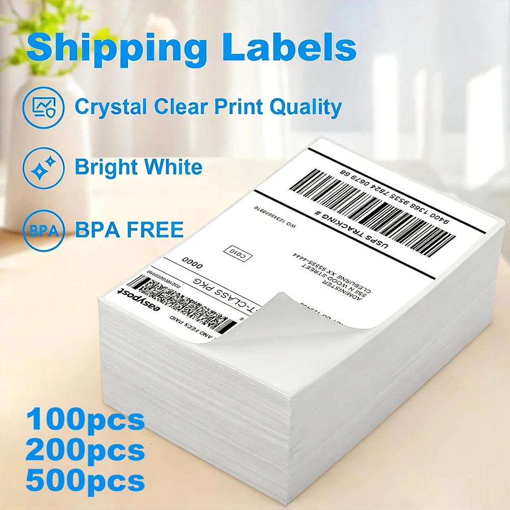 4x6인치 배송 라벨 100x150mm 접이식 감열 라벨 용지 (배송 라벨 프린터용, 택배 운송장용)