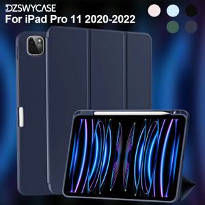 아이패드 프로 11인치 4세대/3세대/2세대 2022/2021/2020용 케이스, 펜슬 홀더 포함 스마트 보호 커버, 자동 깨우기/잠자기 기능