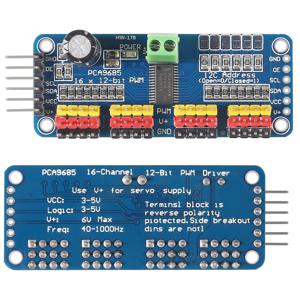 PCA9685PW 16채널 12비트 PWM 서보 쉴드 드라이버 I2C 인터페이스 PCA9685 모듈(라즈베리 파이 JYJDDIY용)