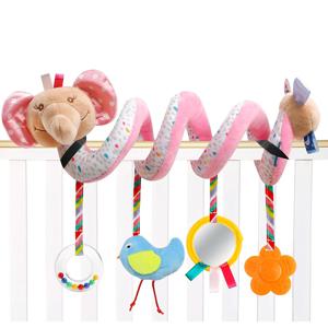 아기 카시트 장난감 활동 유모차 장난감 (남아/여아용) 0 3 6 9 10 12개월, 나선형 걸이형 봉제 장난감 활동 유모차 장난감