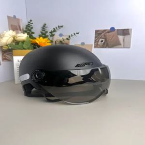 오토바이 헬멧 빈티지 블랙 고글 포함 남녀공용 전기자전거 사이클링 도시 통근용