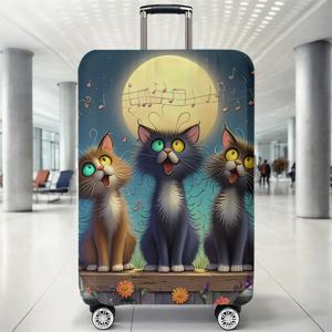 고양이 패턴 수하물 보호 커버, 18-32인치 수하물 커버, 여행 가방 손잡이 커버, 여행 액세서리에 적합한 세트