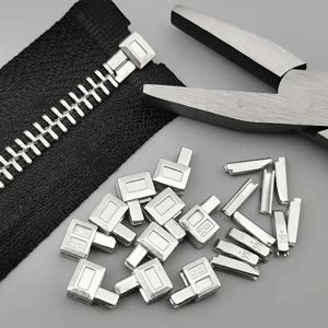 프리미엄 금속 지퍼 헤드 세트 (골드, 실버, 브론즈, 블랙) - DIY 의류, 가방 수리용, 내구성 좋고 부드러움